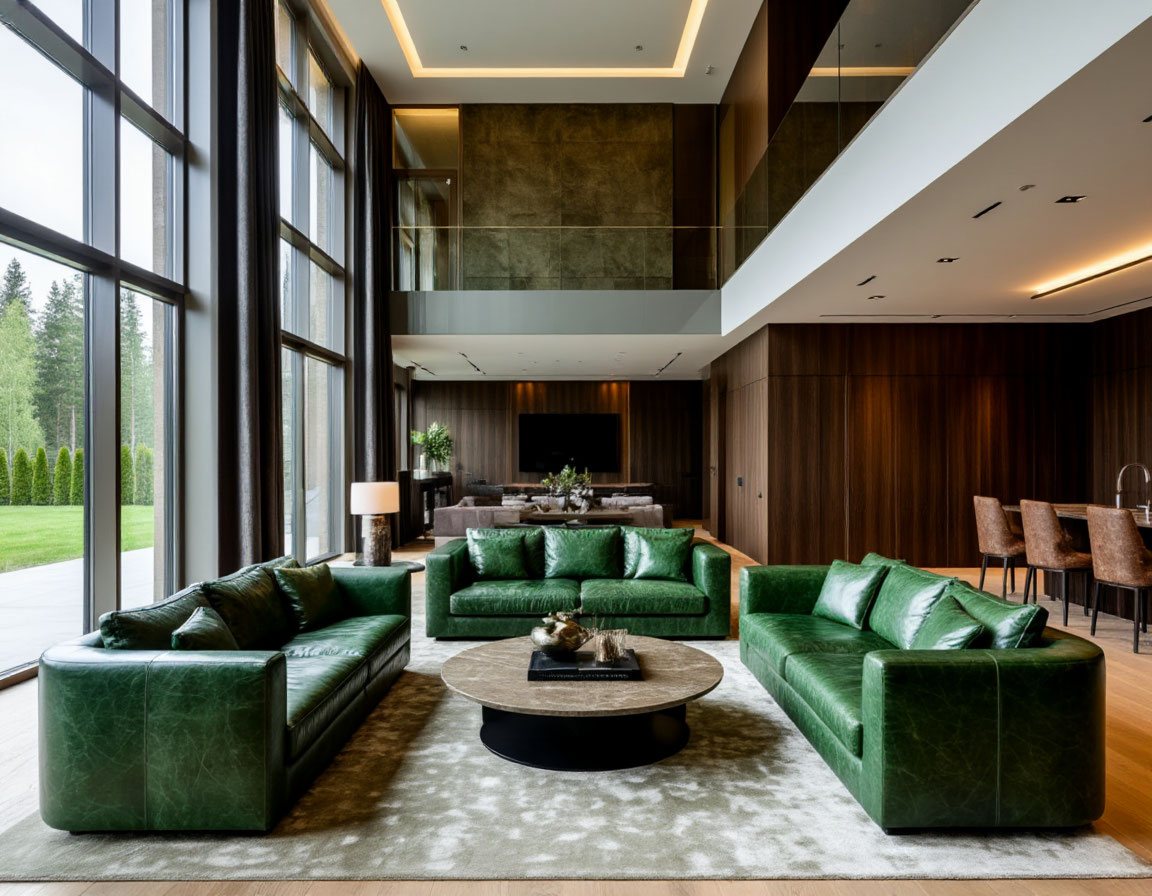 Внутренняя хорошая отделка большого коттеджа современной архитектуры в Истре