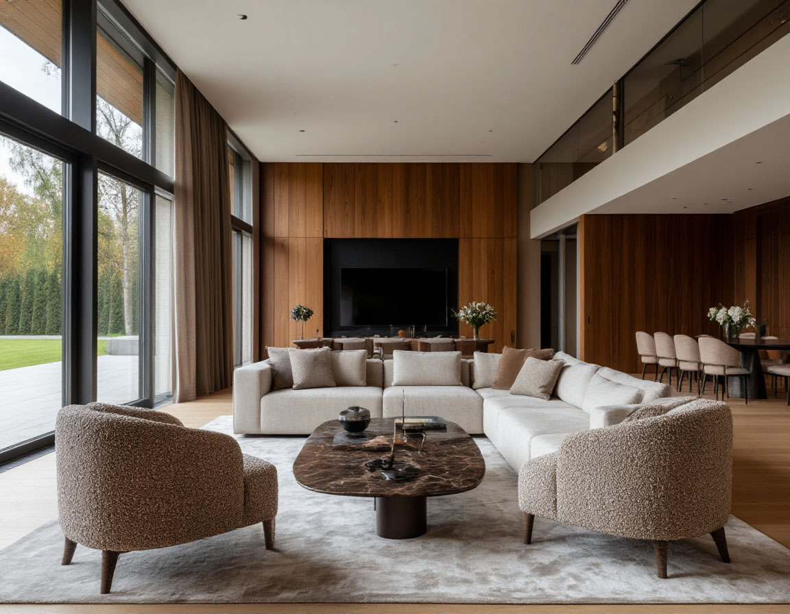 Пример красивой реставрации частной виллы Миллениум Парк. Необычное цветовой решение